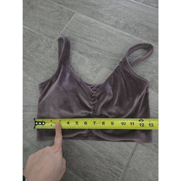 Gilly Hicks Velour Bralette Crop Top Purple Size Medium - Picture 4 of 6